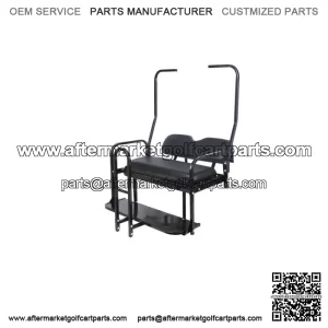For 1982-2000 Club Car DS Golf Cart Flip Folding Rear Back Seat Kit w/ Grab Bar