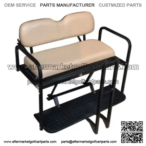 Rear Flip Seat Kit for EZGO Golf Cart RXV 2008-2015 Model (Stone) with Grab Bar