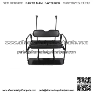 For Club Car Precedent Golf Cart Flip Rear Back Seat Kit *BLACK SEAT CUSHIONS*