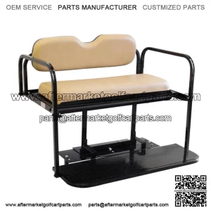 EZGO TXT Golf Cart Flip Folding Rear Seat Kit - Fits 1995 and Up - Tan