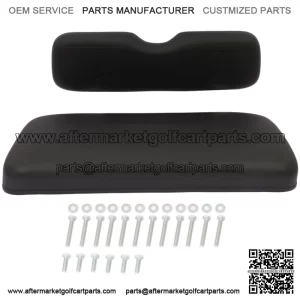 Fits E-Z-GO TXT Black Golf Cart Front Back & Seat Cushion Set