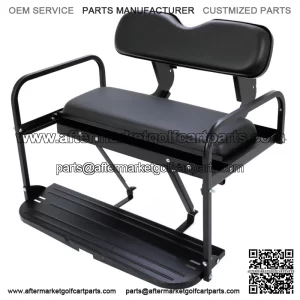 Rear Back Seat Kit For Yamaha G14 G16 G19 G22 Flip Folding Steel Frame Black