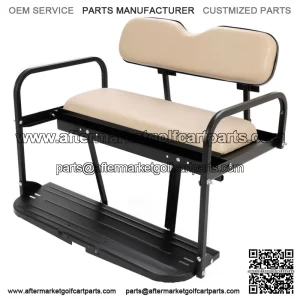 New Golf Cart Tan Flip Folding Rear Back Seat Kit For EZGO Marathon Pre-1994