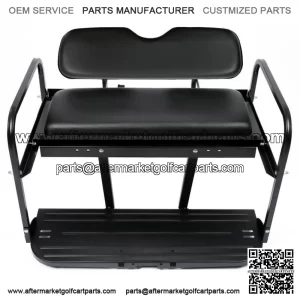Black Flip Folding Rear Back Seat Kit For EZGO Marathon Pre-1994  Golf Cart