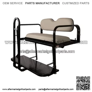 ProFX Rear Seat Kit w/ Grab Bar for Yamaha Drive2 (2017+) Golf Cart - Stone Gray