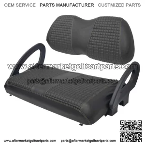 Front Seat Cover Kit For Club Car Precedent Golf Carts - Black No Staple