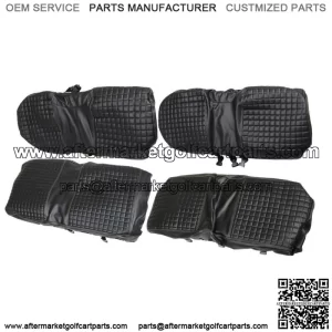 Black 4PCS Golf Carts Front And Rear Seat Covers For EZGO Medalist TXT 1994-2013