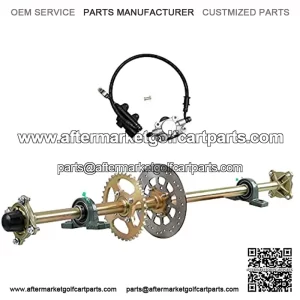 44" Go Kart Rear Axle Shaft Kit with Chain Sprocket Brake Disc Pillow Block Wheel Hub and Brake Master Cylinder for ATV Quad Golf Cart