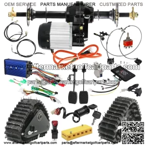 72V 1500W Differential Motor Rear Axle Kit with Snow Sand Tracks for Electric ATV Golf Cart Go Kart