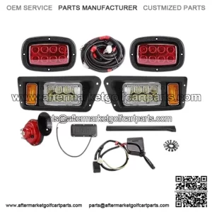 10L0L Complete 12V Golf Cart Light Kit with Headlights, Tail Lights, Turn Signals, Brake Lights, Flasher & Horn