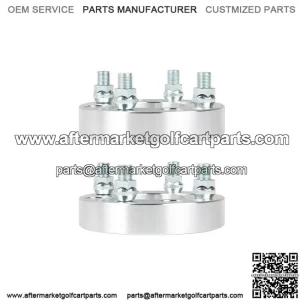 2Pcs 1 Inch Golf Cart Wheel Spacers, 1/2x20 Studs, 62mm Hub Bore, 4x4 Bolt Pattern