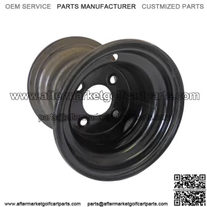 8" x 8.5" Steel Rim Wheel (4 on 4), 4" Bolt Circle, for Go Kart, Golf Cart, Yard Kart