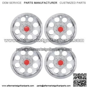 4Pcs Silver 10" Golf Cart Wheel Cover Hub Caps for EZGO, Club Car, Yamaha