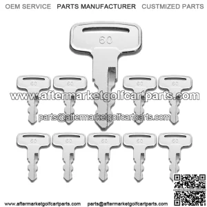 10PCS Replacement Equipment Keys for Yamaha PTV 2010+ 8002 Golf Cart
