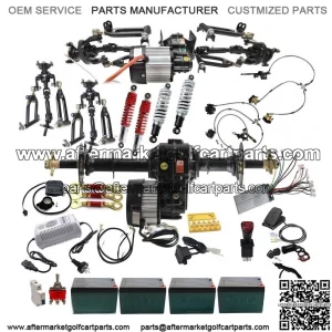 1000W Differential Motor Front Axle/Rear Axle Assembly Kit for 4-Wheel Golf Cart